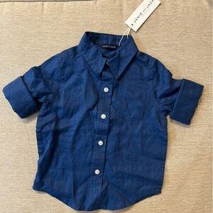 Janie and Jack Deep Blue Linen Shirt